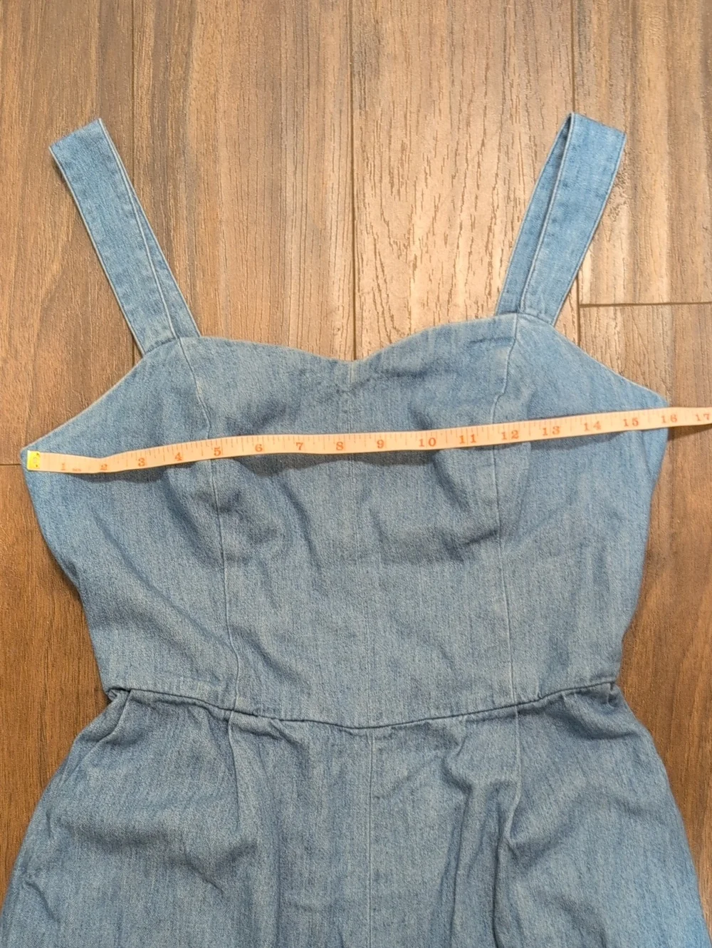 Old Navy Light Blue Jean Wide-Leg High Waisted Jumpsuit With Pockets